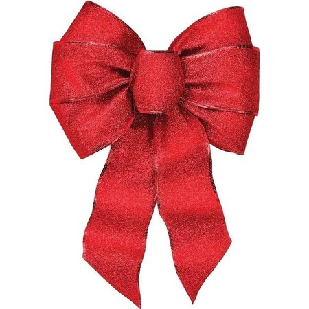 HOLIDAY TRIMS Outdoor Bow Assortment, 1 in H, Velvet, GoldRedSilver 6166
